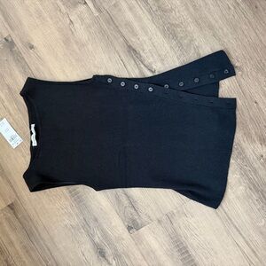 Abercrombie & Fitch Black Asymmetrical sleeveless tank